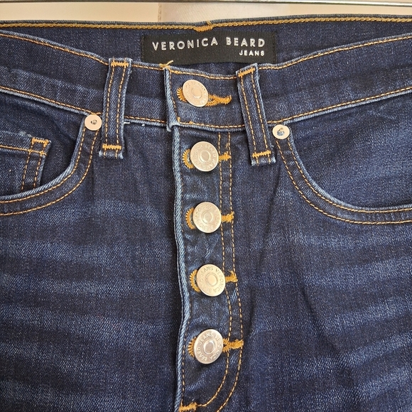 Veronica Beard Debbie High-Rise Skinny Jeans Button Fly In Dark Vintage Sz 27 - Picture 5 of 13